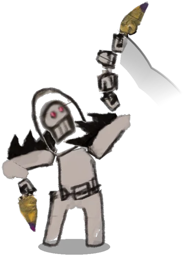 Death Element, a hooded skull swinging two chains